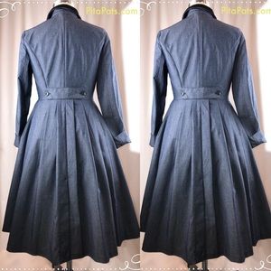 Liz Claiborne Denim Pleated Coat Dress sz6